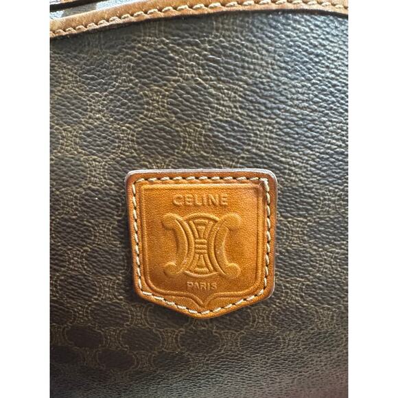 VTG Celine Macadam Boston Bag Brown Coated Canvas Leather Satchel w AUTH COA - Picture 15 of 16